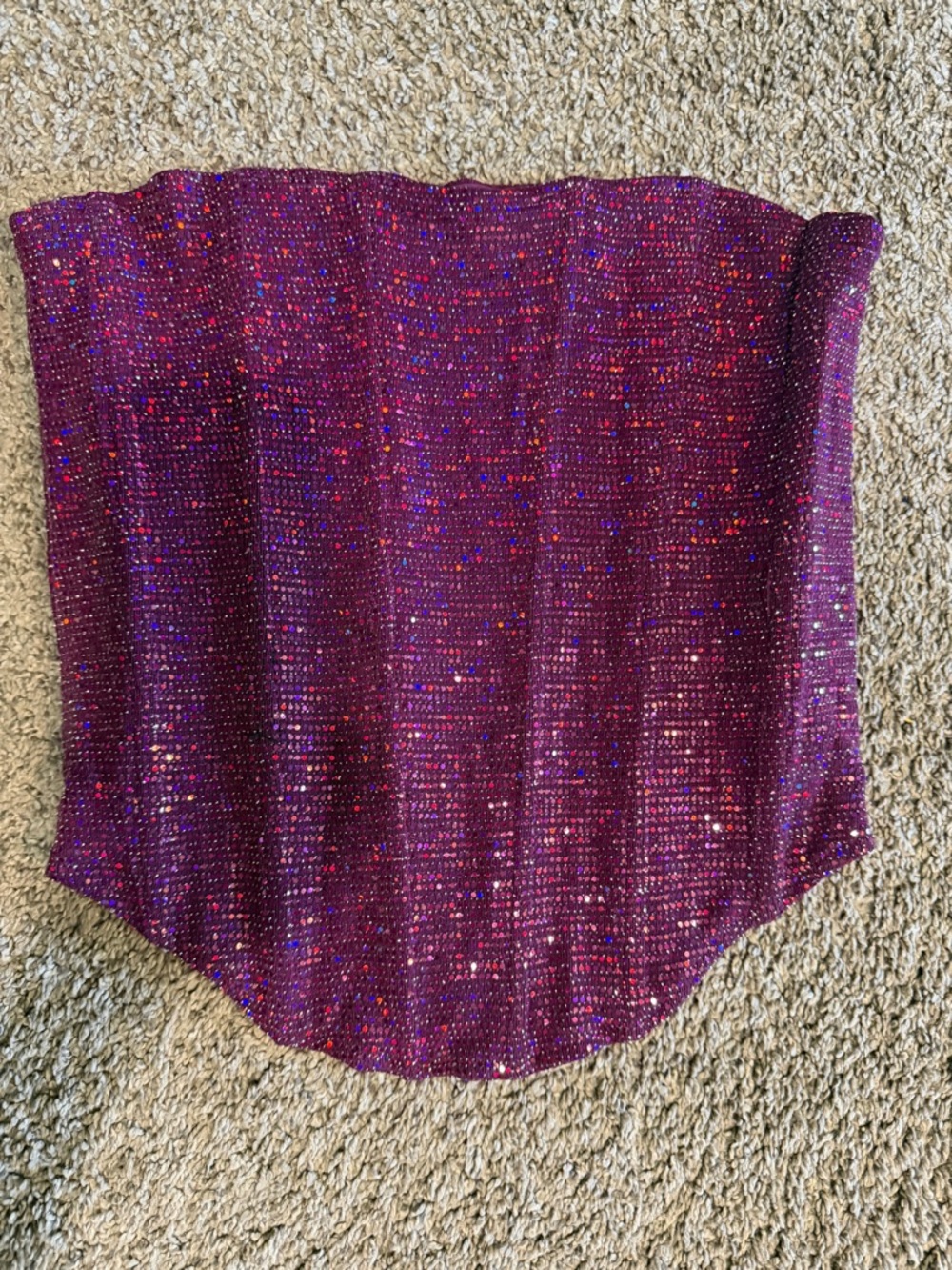 Sparkling Deep Magenta Sequin Knit Skirt